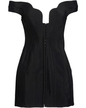 Mugler Mini Dress Viscose, Virgin Wool - Black