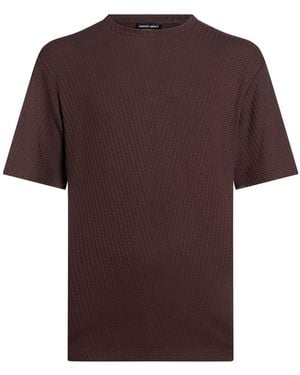 Giorgio Armani Dark T-Shirt Viscose, Cashmere, Elastane - Brown