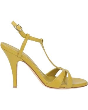 Gianmarco F. Lime Sandals Leather - Metallic