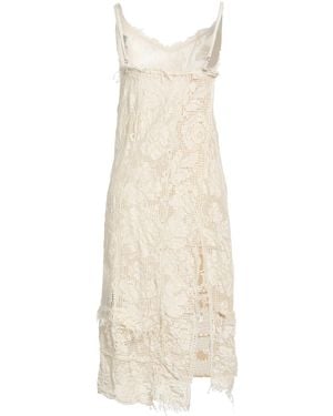 FEDERICO CINA Ivory Midi Dress Cotton - White