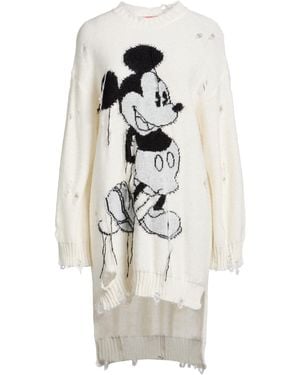 Aniye By Disney Cream Mini Dress Acrylic, Polyamide, Alpaca Wool - White