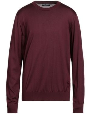 Dolce & Gabbana Burgundy wool crew neck sweater - Viola