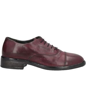 Moma Burgundy Lace-Up Shoes Calfskin - Purple