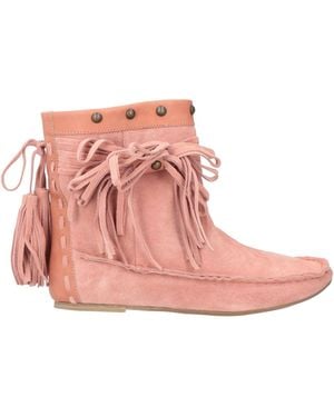 Red(V) Ankle Boots - Pink