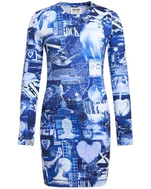 Moschino Mini Dress Cotton, Elastane - Blue