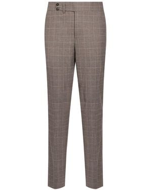 Isaia Trousers Virgin Wool, Elastane - Grey