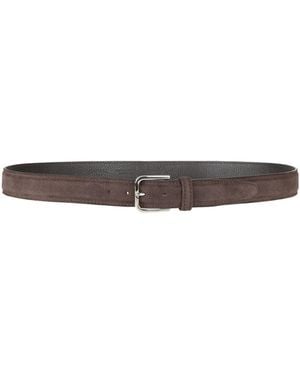 Canali Dark Belt Leather - White