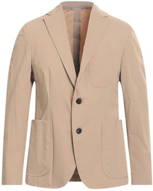 Peserico Camel Blazer Cotton, Polyamide, Elastane - Natural