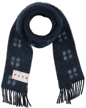 Marni Scarf Wool, Polyester, Mohair Wool, Alpaca Wool - Blue