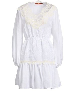 Ermanno Scervino Life Mini Dress Cotton, Linen, Polyester - White