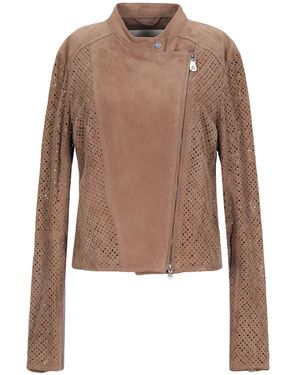 Peuterey Khaki Jacket Soft Leather - Brown