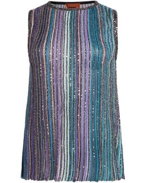Missoni Top Viscose, Metal Fiber, Polyamide, Polyester - Blue