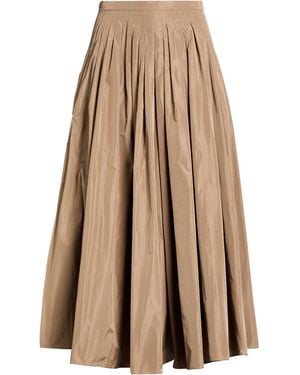 Max Mara Khaki Midi Skirt Polyester - Natural