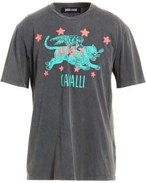 Just Cavalli Charcoal T-Shirt Cotton - Grey