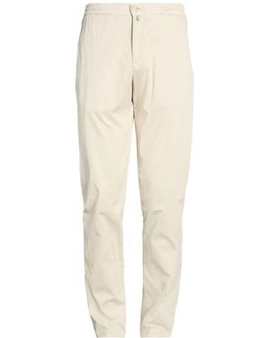 Kiton Cream Trousers Cotton, Lycra, Elastane - Natural