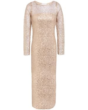 Soallure Maxi Dress Polyamide, Metallic Fiber - Natural