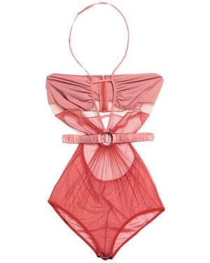 Nensi Dojaka Rust Bodysuit Viscose, Elastane, Polyester, Silk - Pink