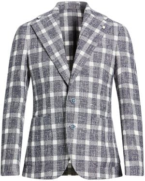 Luigi Bianchi Slate Blazer Cotton, Acrylic, Linen, Polyamide - Grey