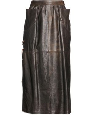 Giorgio Brato Dark Midi Skirt Leather - Gray