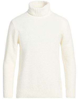 Les Copains Ivory Turtleneck Cotton, Wool, Viscose, Polyamide - White