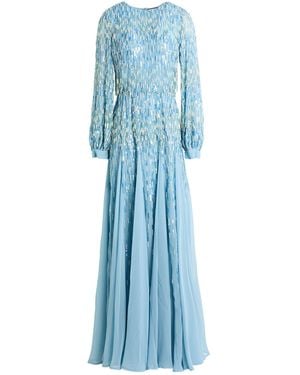 Elisabetta Franchi Carpet Maxi Dress Polyester, Glass - Blue