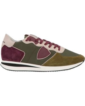 Philippe Model Military Sneakers Leather, Textile Fibers - Brown