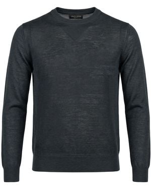 Roberto Collina Dark Sweater Merino Wool - Blue