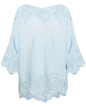 Ermanno Scervino Top Cotton, Cashmere - Blue