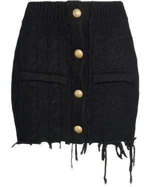 Vetements Mini Skirt Alpaca Wool, Polyamide, Wool - Black