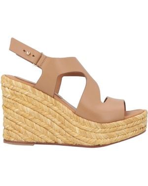 Paloma Barceló Camel Sandals Cow Leather, Natural Raffia