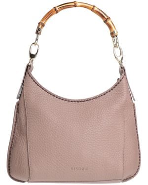Plinio Visona' Handbag Leather - Brown