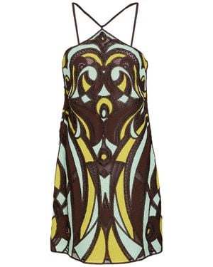 PUCCI Light Mini Dress Viscose, Cotton, Polyester, Nylon - White