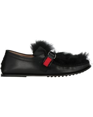 Tod's Loafers Leather, Textile Fibers - Black