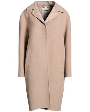 Fendi Light Coat Virgin Wool, Silk - Natural