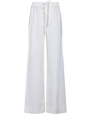 BOSS Pants Viscose, Linen - White