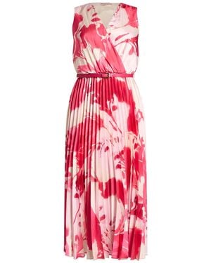 Rinascimento Fuchsia Midi Dress Polyester, Elastane - Red