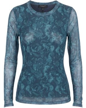 Rag & Bone T-Shirt Polyester, Elastane - Blue