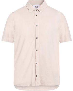 Alpha Studio Shirt Cotton, Elastane - White