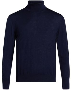 Eleventy Platinum Midnight Turtleneck Wool - Blue