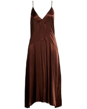 Manila Grace Chocolate Maxi Dress Rayon, Viscose - Brown
