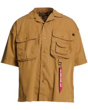 Alpha Industries Camel Shirt Cotton, Viscose - Brown