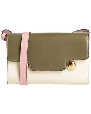 Marni Cream Cross-Body Bag Cow Leather, Zamak - Green