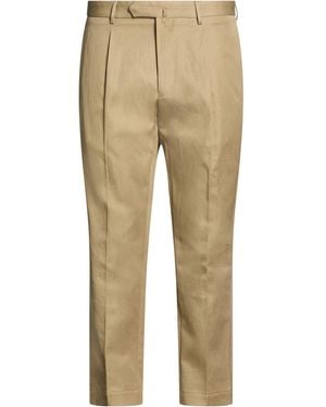 Santaniello Khaki Pants Cotton, Linen - Natural