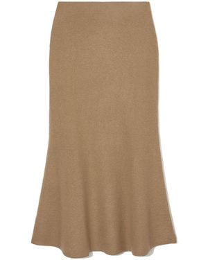 COS Flared Merino Wool Maxi Skirt - Natural