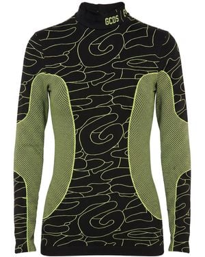 GCDS X WOLFORD T-Shirt Polyamide, Elastane - Green