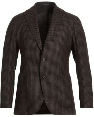 Tagliatore Dark Blazer Wool, Cotton - Black