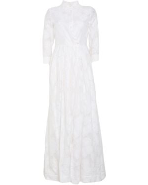 Sara Roka Maxi Dress Cotton, Silk, Polyester - White