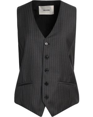 Zadig & Voltaire Charcoal Tailored Vest Virgin Wool - Black