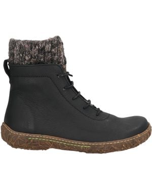 El Naturalista Ankle Boots Leather, Textile Fibers - Black
