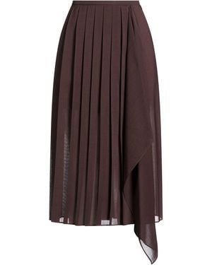 Brunello Cucinelli Chocolate Midi Skirt Polyester, Virgin Wool - Brown